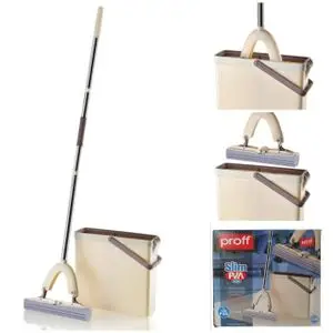 PROFF Mop Magique avec Seau Double Compartiment (Lavage et Séchage)  Balai PVA Avancé