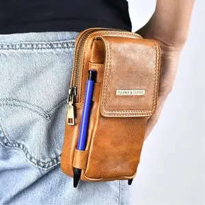 Puloka  Pochette multifonction pour téléphone - Cuir