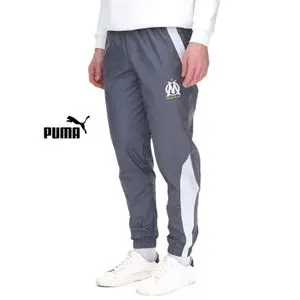 Puma Pantalon de jogging d'avant-match homme OLYMPIQUE DE MARSEILLE Gris