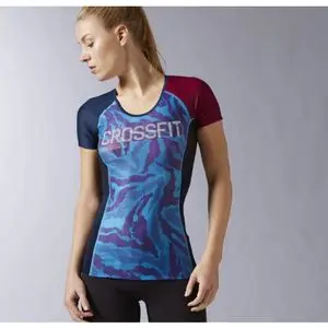 Reebok T-shirt de compression pour femmes à manches courtes CrossFit AX9292