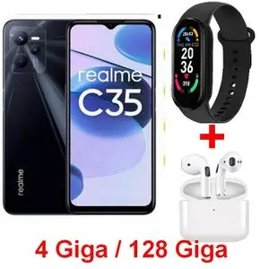 realme C35 – 4 Go RAM + 128 Go ROM – 50 MP – 5000 mAh – 18W – Noir + Kit + Band