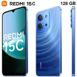 Redmi  15C smartphone Moonlight Blue 6GB + 128GB Royale Design / Massive 6000mAh Battery / Segment's Largest Display 17.53cm Up to 120Hz / MediaTek Dimensity 6300 / 33W Fast Charging / 50MP AI Dual Camera