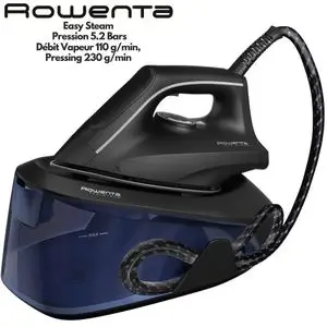 Rowenta EASY STEAM Centrale Vapeur Haute Pression 5.2 Bars, Débit 110 g/min, Pressing 230 g/min, Réservoir 1,4 L, Autonomie Illimitée, Anti-Goutte, Mode Eco Économie Énergie, Format Compact, Repassage Rapide Tous Tissus