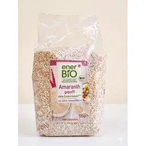 Rossmann Amarante Soufflée Bio enerBiO - 100% Grains Entiers, Superaliment Vegan &amp; Sans Gluten (125g)