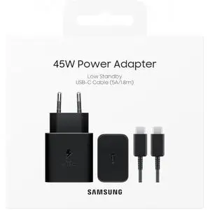 Samsung Chargeur original ultra rapide 45W USB-C - Avec câble
