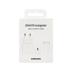 Samsung Chargeur originale 25W Ultra rapide secteur Fast Type-C vers Type-C 25W avec câble