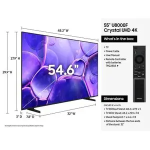 Samsung 55" Crystal UHD 4K Smart TV One UI Tizen, HDR10+, design MetalStream