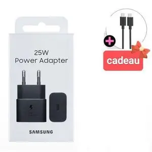 Samsung Adaptateur secteur 25W ultra rapide (câble cadeau gratuit) 12 mois de garantie