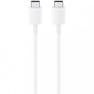 Samsung Cable Original Type C- Type C Fast Charge pour Chargeur 15W,25W et 45 Watts Blanc