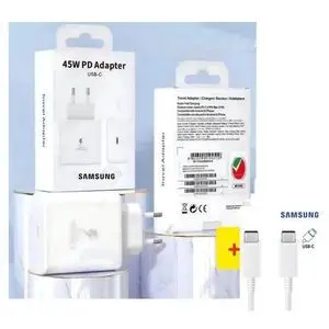 Samsung Chargeur adaptateur Officiel 45W ultra rapide avec câble cadeau gratuit original