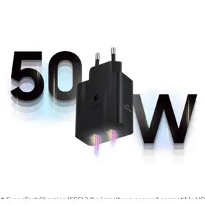 Samsung Chargeur original ultra rapide 50W charge rapide 2 ports sortie type C Avec câble USB-C 1.8m