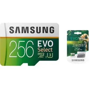 Samsung Carte memoire MicroSD Evo Select 256GB SDXC UHS-I 100MB/s U3 4K Support Dronee-Action Cam