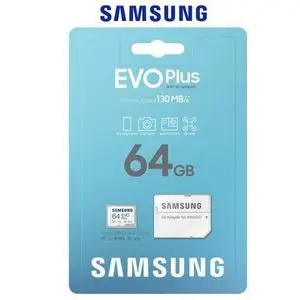 Samsung EVO Plus Carte mémoire Micro SD Card 64GB  A1 V10 U1 Classe 10 FHD Transfer 130MB/s