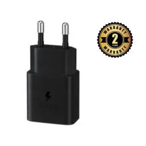 Samsung Chargeur mural C-à-C 15 W (Adaptateur uniquement, pas de câble) Noir - 2 ans de garantie