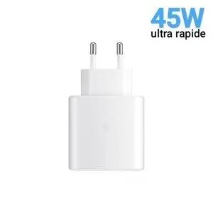 Samsung Chargeur adapter ultra Rapide 45W Type C sans câble