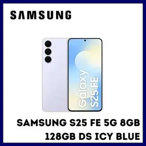 Samsung Galaxy S25 FE in Icy Blue with 256GB Exynos 2400 processor,  4,900 mAh battery