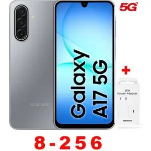 Samsung Galaxy A17 5G 6.7" 4G (8GB RAM + 256 GB ROM) - 50 Mpx + Adapteur - SILVER