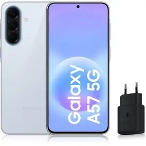 Samsung Galaxy A57 5G - 6.7''-(8GB - 256GB)-50MP+12MP+5MP+/32MP- BLEU CIEL + Adapatateur 25W