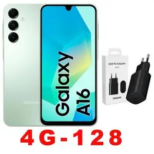 Samsung Galaxy A16 6.7" 4G LTE (4GB RAM + 128GB ROM) - 50 Mpx + Adapter - VERT