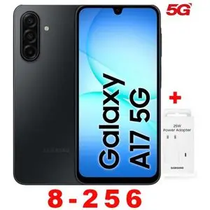 Samsung Galaxy A17 5G 6.7" 4G (8GB RAM + 256 GB ROM) - 50 Mpx + Adapteur - Noir