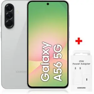 Samsung Galaxy A56 5G - 6.7''-(8GB - 256GB)-50MP+12MP+5MP+/32MP- Gris + Chargeur 25 W