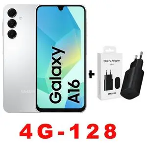 Samsung Galaxy A16 6.7" 4G LTE (4GB RAM + 128GB ROM) - 50 Mpx + Adapter - GRIS