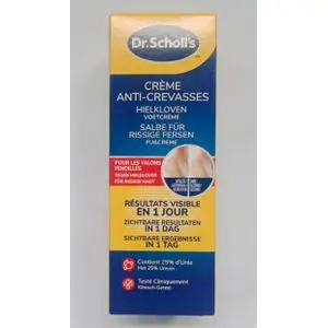 Scholl Crème Pieds Anti-Crevasses Talons Fendillés - Répare et Hydrate les Talons Crevassés en profondeur - Action 24h -Peaux Très Sèches, Abîmées - 60 ml - Origine France