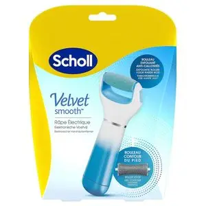 Scholl Velvet smooth Râpe Électrique+ Rouleau Contour du pied (Origine France)
