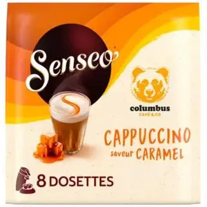 Senseo 8 Dosettes Café Gourmand- Cappuccino Caramel Columbus- Origine France