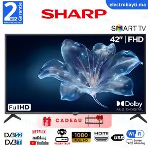Sharp TV Smart 42" – HEVC Advance, Audio Dolby, HDMI, Ci+ - 42GLEDSHP