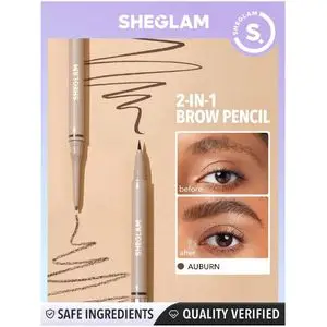 SHEGLAM Crayon À Sourcils 2-en-1 Brows On Demand - Stylo À Sourcils Liquide Auburn