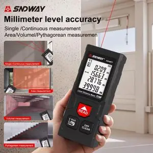 SNDWAY Télémètre laser professionnel, outil de mesure laser numérique, précision SW-MT4 40m