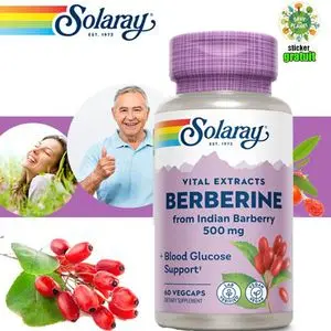 Solaray Berbérine ( BERBERINE ), 500 mg, 60 gélules végétales - Made in USA + STICKER