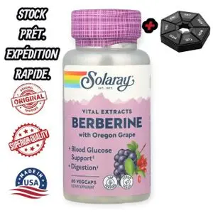 Solaray Berberine with Oregon Grape (Extrait de racine de Berbéris des Indes), 60 VegCaps