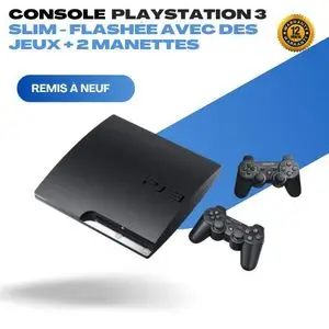 Sony Console slim Flashé, pleines de jeux 2025 Avec deux Manettes