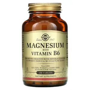 Solgar Magnésium avec vitamine B6, 250 comprimés *  bon fonctionnement des nerfs &amp; des muscles*