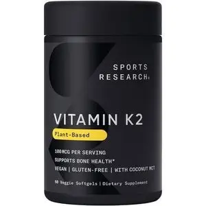 Sports Research Vitamine K2 avec huile MCT de noix de coco, 100 mcg, 60 capsules