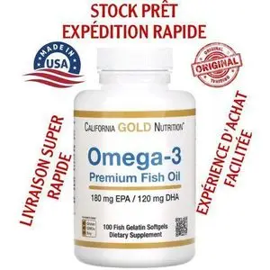 Super Nutrition Omega-3 Premium Fish Oil (Huile de poisson premium, Oméga-3), 100 Fish Gelatin Softgels