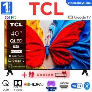 TCL 40" - Smart TV QLED Full HD Google Tv et Dolby Audio, Design Bezel-less, 40S5K