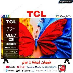 TCL 32 QLED Full HD Smart Google TV, Dolby Audio, Design sans bordure