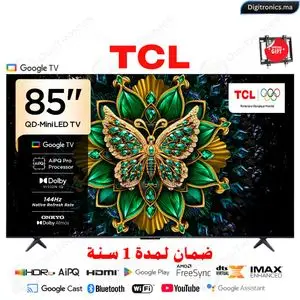 TCL 85 QD-MiniLED 4K UHD Smart Google TV Dolby Vision IQ, 144Hz, ONKYO Audio, 85C6K