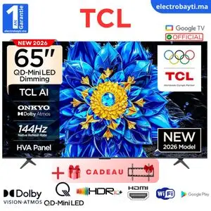 TCL 65" Premium QD Mini LED  4K UHD  –  GOOGLE TV - 144HZ VRR - Dolby Vision &amp; Onkyo -  65P8L - NEW 2026