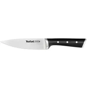 Tefal Couteau de Chef - Acier Inoxydable Ice Force - Découpe Précise - Lame 15cm, Manche Noir