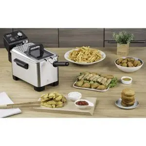 Tefal Easy Pro Friteuse à Huile 3L 2200W – Thermostat Réglable 150-190°C – Zone Froide – Cuve Amovible – Acier Inoxydable