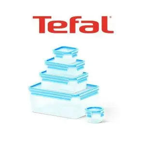 Tefal MasterSeal Fresh K3029012 – Lot de 5 Boîtes de Conservation Alimentaire Hermétiques – 3,7L + 1L + 550ml + 250ml + 150ml