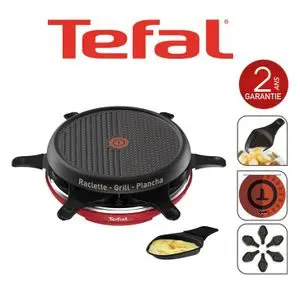 Tefal RACLETTE COLORMANIA GRILL PLANCHA 6 COUPELLES ROUGE RE12A512