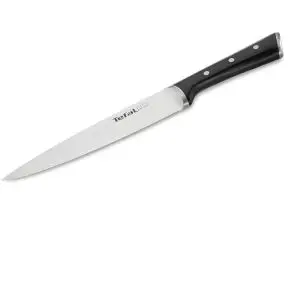 Tefal Couteau de Cuisine - Acier Inoxydable Ice Force - Couteau à Trancher 20cm - Manche Noir