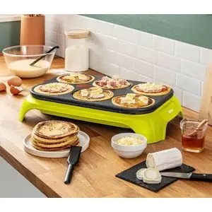 Tefal Crêpière Électrique 6 Empreintes Avec 6 Spatules et 1 Louche 1000W