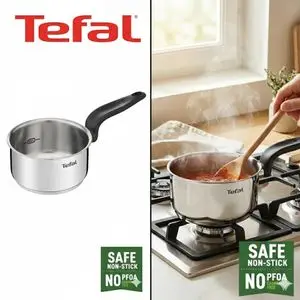 Tefal Casserole Inox 18cm avec Poignée Noire