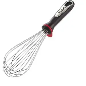 Tefal Fouet de Cuisine - Inox Robuste - Pour Mélanger et Battre - Manche Noir et Rouge